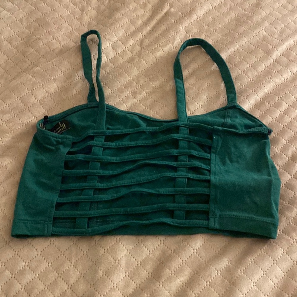 Green cage back bralette